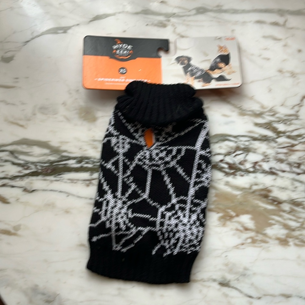 Target Hide and Eek Cat Dog Sweater (XS) Halloween Cobwebs